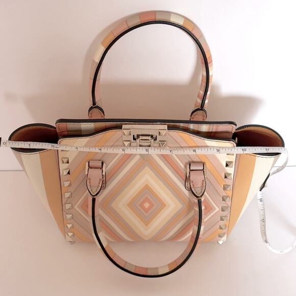 Valentino Pastel Multicolor Leather Small Native Couture 1975 Rockstud Bag Tote - Picture 8 of 17